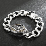 925 Silver Skull Totem Punk Bracelet for Men