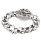925 Silver Skull Totem Punk Bracelet for Men