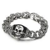 925 Silver Skull Totem Punk Bracelet for Men