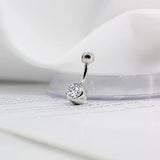 925 Silver Belly Button Ring Zircon Pin 6-10MM Length 1.2-1.5MM Width
