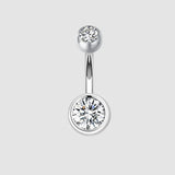 925 Silver Belly Button Ring Zircon Pin 6-10MM Length 1.2-1.5MM Width