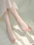 925 Silver Star Ankle Bracelets Round Beads Leg Chain Women Gift