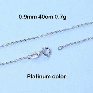 925 Silver Thin O Chain 40-55 Long 0.9-1.2 MM Rose Platinum Necklace