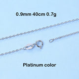 925 Silver Thin O Chain 40-55 Long 0.9-1.2 MM Rose Platinum Necklace