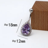 925 Silver Purple Diamond Belly Button Piercing