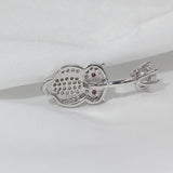 925 Sterling Silver Owl Piercing Navel Belly Body Jewelry