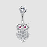 925 Sterling Silver Owl Piercing Navel Belly Body Jewelry