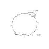 Anklet Bracelet Silver 925 Moon Star Zircon Gift