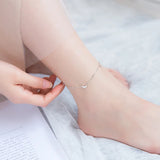 Anklet Bracelet Silver 925 Moon Star Zircon Gift