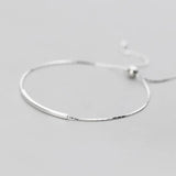 Silver 925 Adjustable Chain Arc Curved Anklet Bracelet