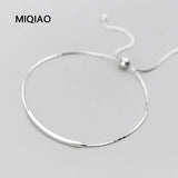 Silver 925 Adjustable Chain Arc Curved Anklet Bracelet