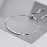Silver 925 Adjustable Chain Arc Curved Anklet Bracelet