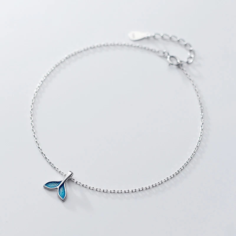 925 Silver Women's Fishtail Anklets for Beach Jewelry