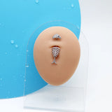 925 Silver Fish Belly Button Ring Piercing Women Jewelry