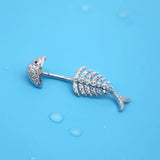 925 Silver Fish Belly Button Ring Piercing Women Jewelry