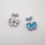 Butterfly Belly Button Ring 925 Silver Body Jewelry Bow Tie Navel Piercing