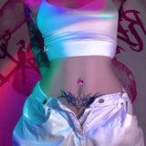 Butterfly Belly Button Ring 925 Silver Body Jewelry Bow Tie Navel Piercing