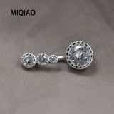 925 Silver Belly Button Ring Zircon Navel Bar Dangle Rock Gift