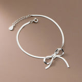 Adjustable Bowknot Bracelet 925 Silver Jewelry