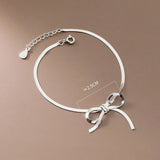 Adjustable Bowknot Bracelet 925 Silver Jewelry