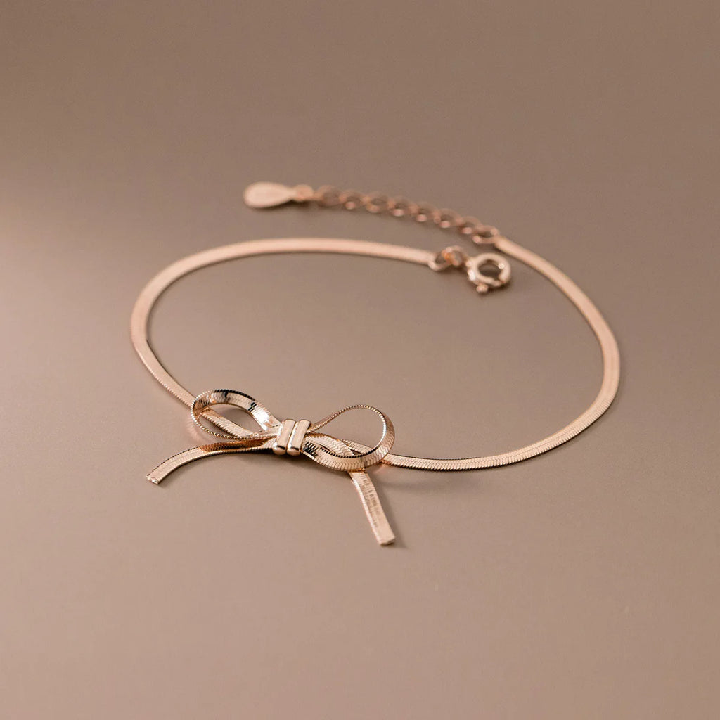 Adjustable Bowknot Bracelet 925 Silver Jewelry