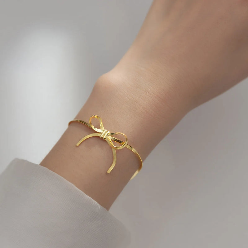 Adjustable Bowknot Bracelet 925 Silver Jewelry