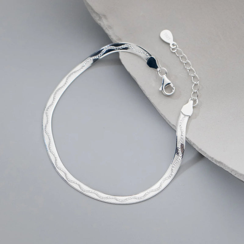 925 Silver Bracelet for Women Fine Chains On Hand Rose Plated