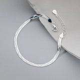 925 Silver Bracelet for Women Fine Chains On Hand Rose Plated