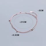 Silver 925 Snake Chain Anklet Foot Jewelry for Women