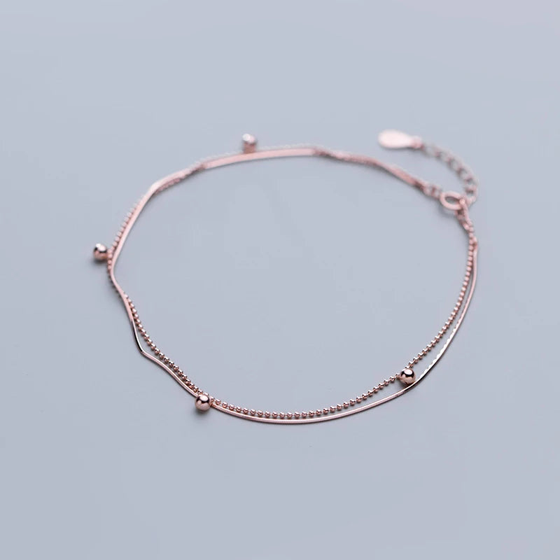 Silver 925 Snake Chain Anklet Foot Jewelry for Women