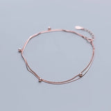 Silver 925 Snake Chain Anklet Foot Jewelry for Women