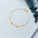 Anklet For Women Silver 925 Foot Sterling Jewelry Female Glossy Oval Light