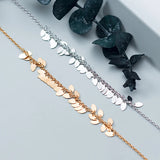 Anklet For Women Silver 925 Foot Sterling Jewelry Female Glossy Oval Light