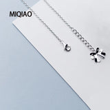 Anklet For Women Silver 925 Foot Sterling Jewelry Female Glossy Oval Light