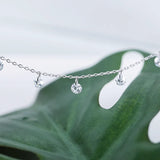 925 Silver Anklet Women Long Toe Chain Zircon Foot Ornament