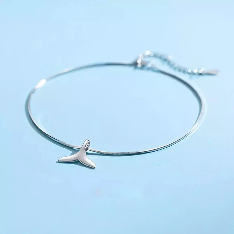 925 Sterling Silver Mermaid Tail Anklet Foot Chain Jewelry