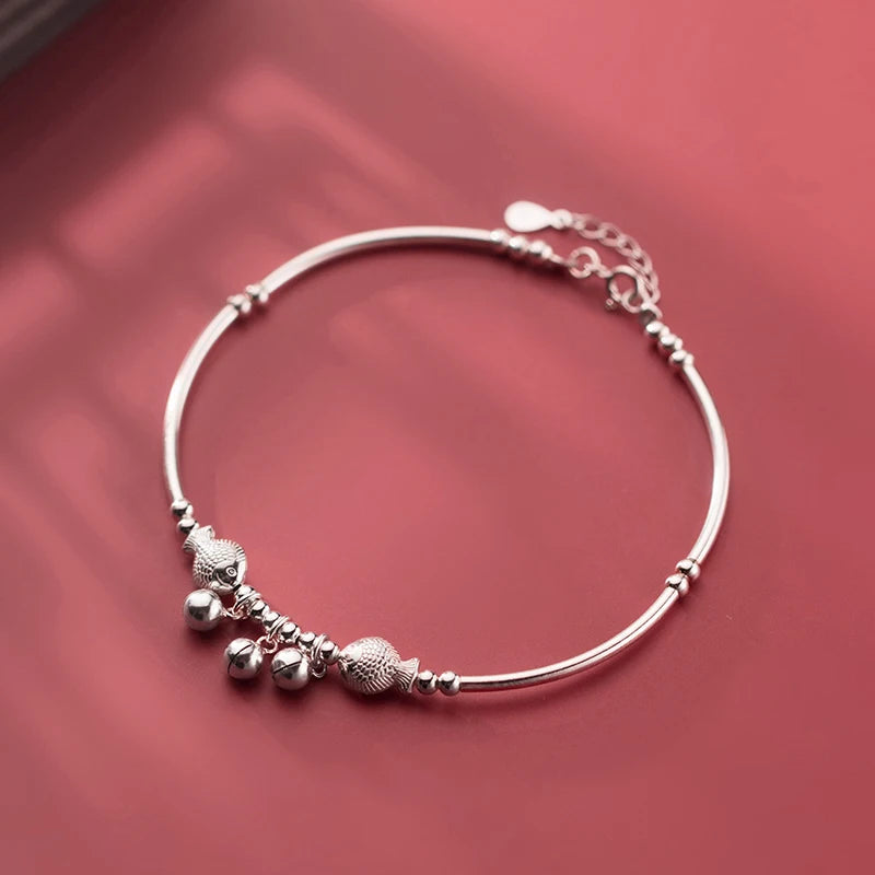 Fish Anklet Jewelry 925 Sterling Silver Foot Chain Female Ornament