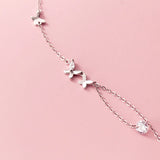 925 Sterling Silver Butterfly Anklet Bracelet