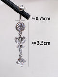 Butterfly Belly Button Piercing 925 Sterling Silver Belly Ring Rod Length 12MM