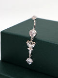 Butterfly Belly Button Piercing 925 Sterling Silver Belly Ring Rod Length 12MM