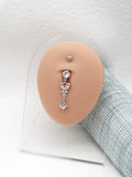 Butterfly Belly Button Piercing 925 Sterling Silver Belly Ring Rod Length 12MM
