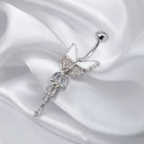 925 Sterling Silver Butterfly Belly Button Piercing