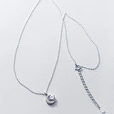 925 Silver Pendant Choker Necklace with Round Diamond Full Moon Design