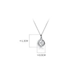 925 Silver Pendant Choker Necklace with Round Diamond Full Moon Design