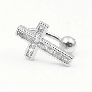 Cross Piercing Belly Button Rings S925 Silver Women's Accessories