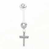 Cross Piercing Belly Button Rings S925 Silver Women's Accessories