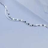 Double Twisted Piece Anklet Bobby Socks 925 Sterling Silver Chain On Leg