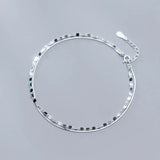 Double Twisted Piece Anklet Bobby Socks 925 Sterling Silver Chain On Leg