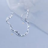 Double Twisted Piece Anklet Bobby Socks 925 Sterling Silver Chain On Leg