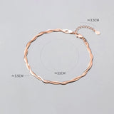 Double-layer Snake Chain Anklet 925 Sterling Silver Foot Jewelry Rose Ornament